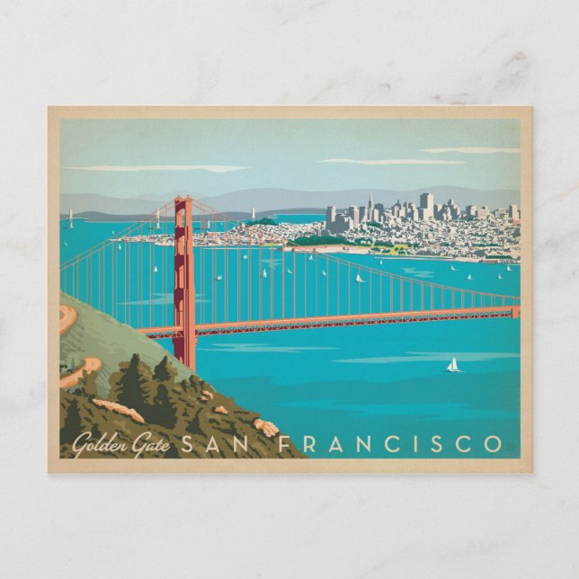 Carte Postale Faire-part Save the date | San Francisco, CA - Golden Gate (Devant)