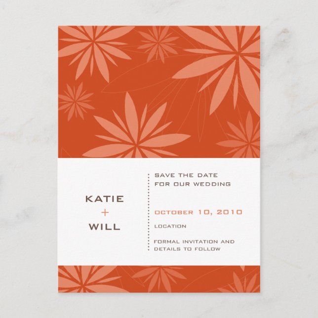 Carte Postale Faire-part SAVE THE DATE :: vitalité rouille (Devant)