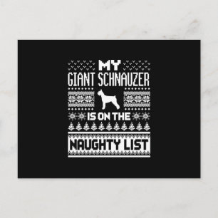 Carte Postale Faire-part schnauzer géant sur la liste des vilains chien lai