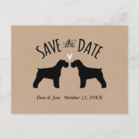 Schnauzer Silhouettes Mariage Enregistrer la date