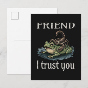 Carte Postale Faire-part Scorpion et Grenouille - Ami, Je Vous Fais Confian