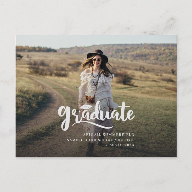 Carte Postale Faire-part Script de la promotion 2022 avec photo (Devant)