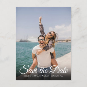 Carte Postale Faire-part Script de sauvegarde de date Moderne Photo