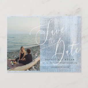 Carte Postale Faire-part Script moderne mariage photo Enregistrer la date