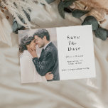 Carte Postale Faire-part Script Photo Enregistrer la date Code QR<br><div class="desc">Script Two Photo Save the Date - avec deux de vos photos préférées avec une typographie de script assez délicate. Parfait pour une mariage minimaliste ou rustique. Code QR au verso de l'enregistrement de la date pour votre site Web mariage.</div>