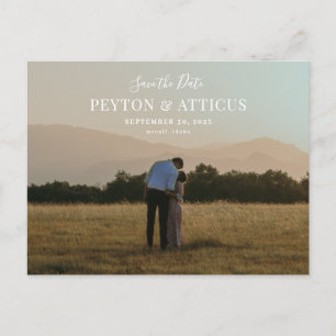 Carte Postale Faire-part Script Police Paysage Photo Enregistrer la date Ca