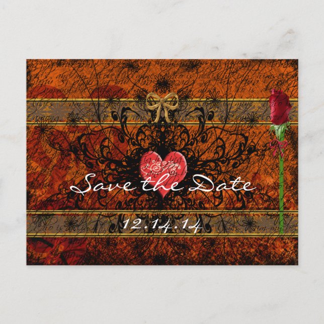 Carte Postale Faire-part Sepia Roses du temps passé sous les vagues calmant (Devant)