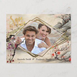 Carte Postale Faire-part Serene Tranquility Ikebana Thème japonais