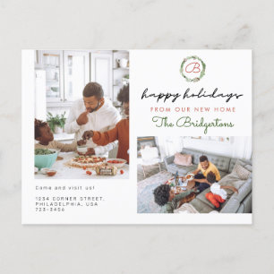 Carte Postale Faire-part Serre de Noël Deux vacances photo Déménagement