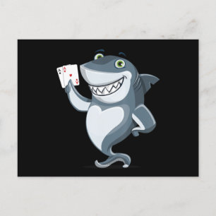 Carte Postale Faire-part Shark Poker Player - Drôle Poker cadeau