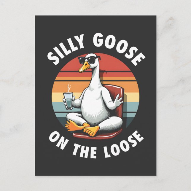 Carte Postale Faire-part Silly Goose sur Loose Meditation Yoga Retro (Devant)