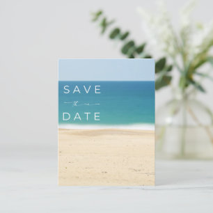 Carte Postale Faire-part Simple Beach Coastal Mariage Budget Économisez la 