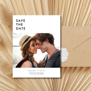 Carte Postale Faire-part Simple budget photo mariage Enregistrer la date