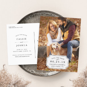 Carte Postale Faire-part Simple Charme Enregistrer la Date