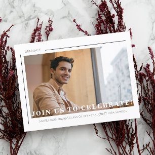 Carte Postale Faire-part Simple Chic Typographie Script Photo Gradué