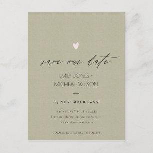 CARTE POSTALE FAIRE-PART SIMPLE ÉLÉGANT GOLD KRAFT TYPOGRAPHIE ENREGISTRER