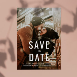 Carte Postale Faire-part Simple élégante typographie mariage Save the date