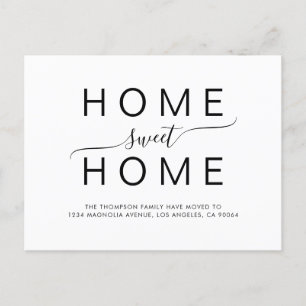 Carte Postale Faire-part Simple Home Sweet Home Typographie de script Movin