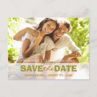 Carte Postale Faire-part Simple mariage Big Photo Enregistrer la date