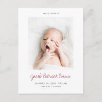 Simple Moderne Naissance Bébé Photo Personnalisée