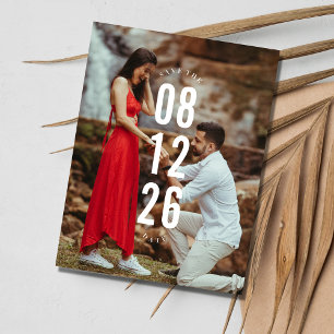 Carte Postale Faire-part Simple moderne photo budget mariage Enregistrer la