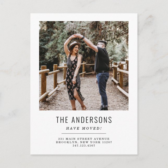 Carte Postale Faire-part Simple Nous avons déplacé le changement d'adresse  (Devant)