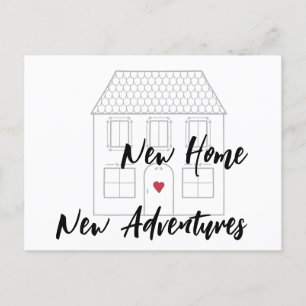 Carte Postale Faire-part Simple nouveau script minimaliste pour la maison