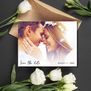 Carte Postale Faire-part Simple photo Budget Mariage Enregistrer la date