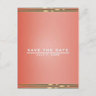 Carte Postale Faire-part Simple Stripe Chic Elegant Wedding Enregistrer la 