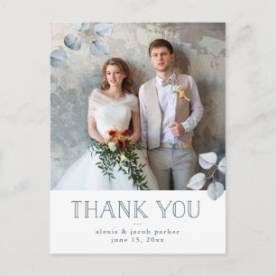 Carte Postale Faire-part Simplicité de l'eucalyptus   Merci photo mariage