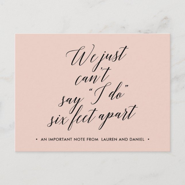 Carte Postale Faire-part Six Feet Apart Changement de plans reporté personn (Devant)