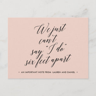 Carte Postale Faire-part Six pieds mis à part Changement de plans Reporté p