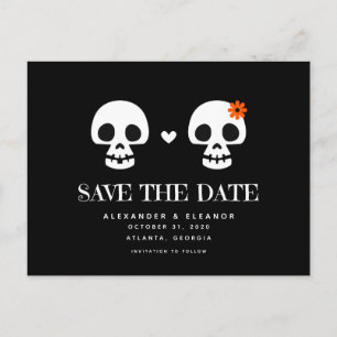 Carte Postale Faire-part Skulls doux personnalisable Enregistrer la date Ca