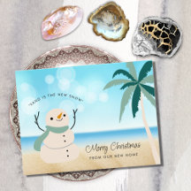Snowman Palm Tree sur la plage Nouveau Accueil