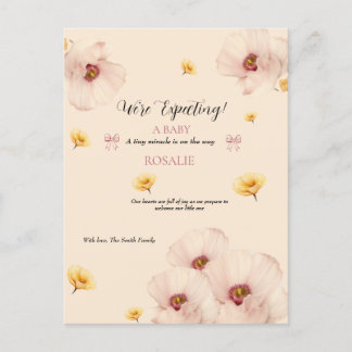 Carte Postale Faire-part Soft Floral Baby 