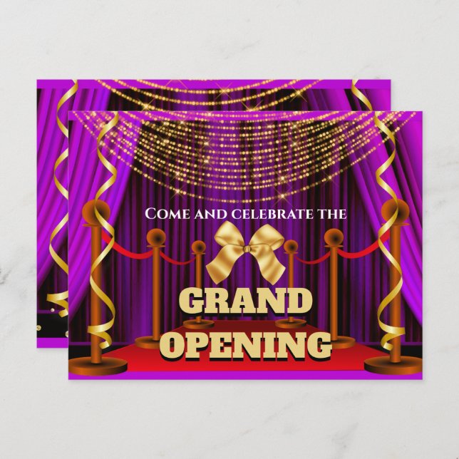 Carte Postale Faire-part Soirée VIP d'ouverture officielle en grande pompe  (Devant / Derrière)