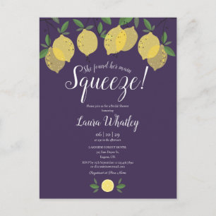Carte Postale Faire-part Son Citron Préféré Mariage Lilas