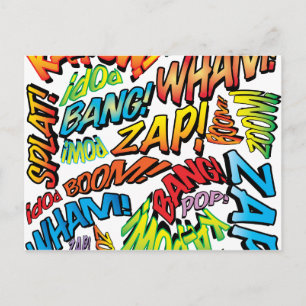 Carte Postale Faire-part Sons d'art pop de bande dessinée rétro amusants
