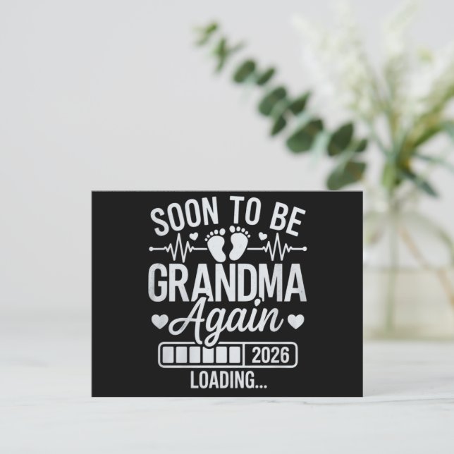 Carte Postale Faire-part Soon to Be Grandma Again 2026 Loading Pregnancy  (Debout devant)