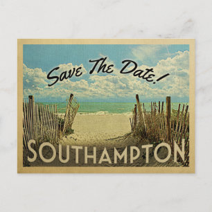 Carte Postale Faire-part Southampton Enregistrer La Date Vintage Plage Naut