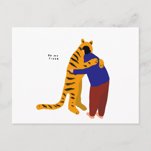 Carte Postale Faire-part Soyez mon tigre (Devant)