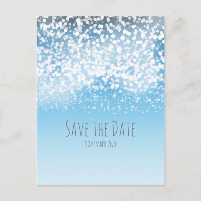 Carte Postale Faire-part Sparkling Lights Winter Wonderland Save the Date (Devant)