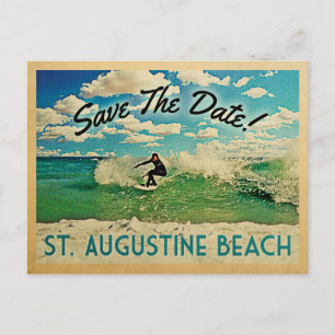 Carte Postale Faire-part St Augustine Enregistrer La Date Florida Surf
