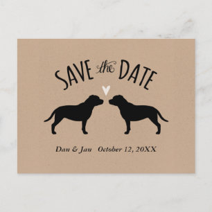 Carte Postale Faire-part Staffordshire Bull Terriers Mariage Enregistrer la