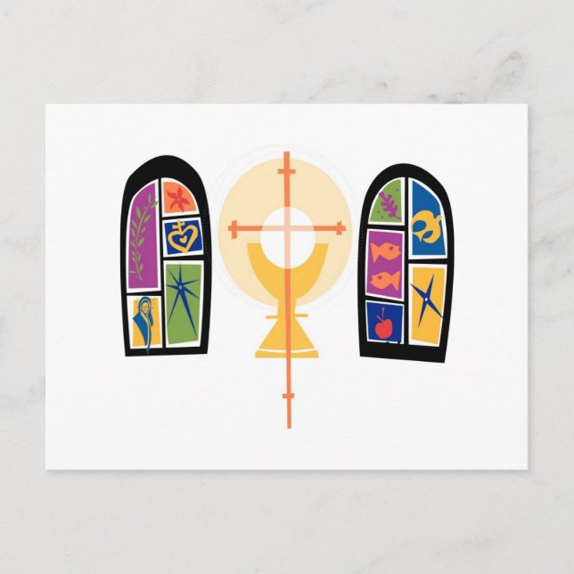Carte Postale Faire-part Stained Glass Window Save The Dates Postcards (Devant)