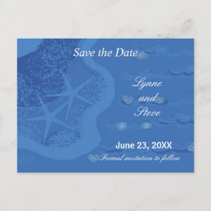 Carte Postale Faire-part Starfish and Ocean Enregistrer la date