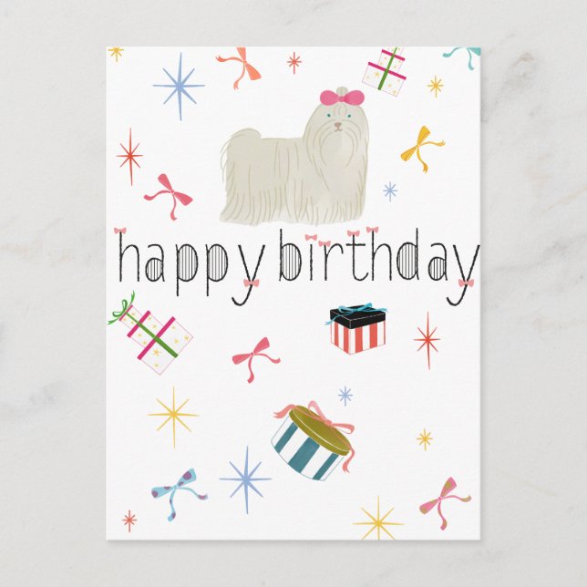 Carte Postale Faire-part Starry Sparkle mignon voeu chiot (Devant)