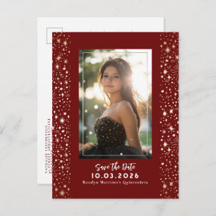 Carte Postale Faire-part Stars Celestial QUINCEANERA Enregistrer La Date Ph
