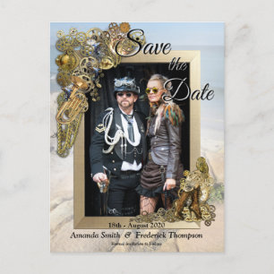Carte Postale Faire-part Steampunk Mariage by the Sea Save the Date