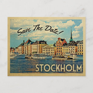 Carte Postale Faire-part Stockholm Enregistrer La Date Suède